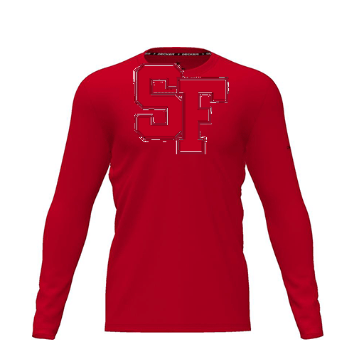 [CUS-DRIF-TEES-PER-CNK-LSL-RED-YXS-LOGO1] Dri Fit Performance T-Shirt (Youth XS, Red, Logo 1, Long Sleeve)