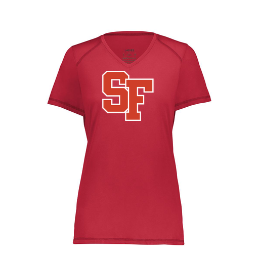 [6844.083.XS-LOGO1] Women's SoftTouch Short Sleeve (Female Adult XS, Red, Logo 1)