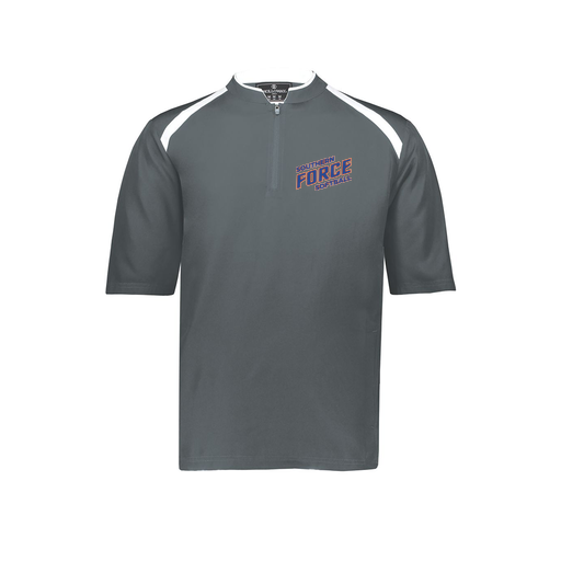 [229681-YS-GRY-LOGO2] Youth Dugout Short Sleeve Pullover (Youth S, Gray, Logo 2)
