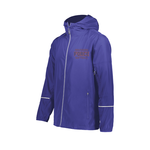 [229582-PUR-AXS-LOGO3] Men's Packable Full Zip Jacket (Adult XS, Purple, Logo 3)