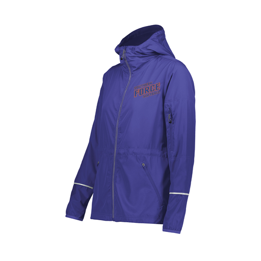 [229782-PUR-FAXS-LOGO2] Ladies Packable Full Zip Jacket (Female Adult XS, Purple, Logo 2)