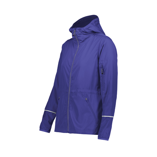 [229782-PUR-FAXS-LOGO4] Ladies Packable Full Zip Jacket (Female Adult XS, Purple, Logo 4)