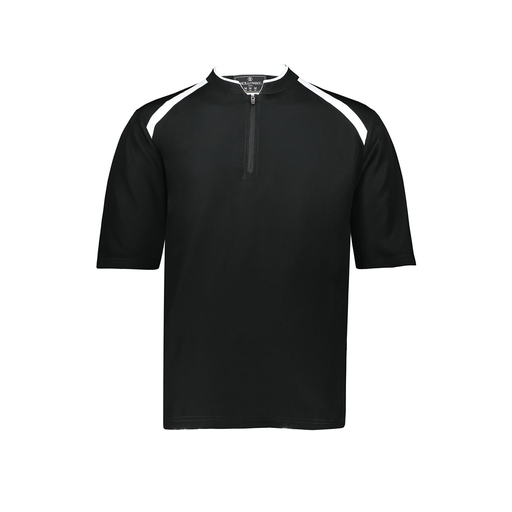 [229581-AS-BLK-LOGO4] Men's Dugout Short Sleeve Pullover (Adult S, Black, Logo 4)
