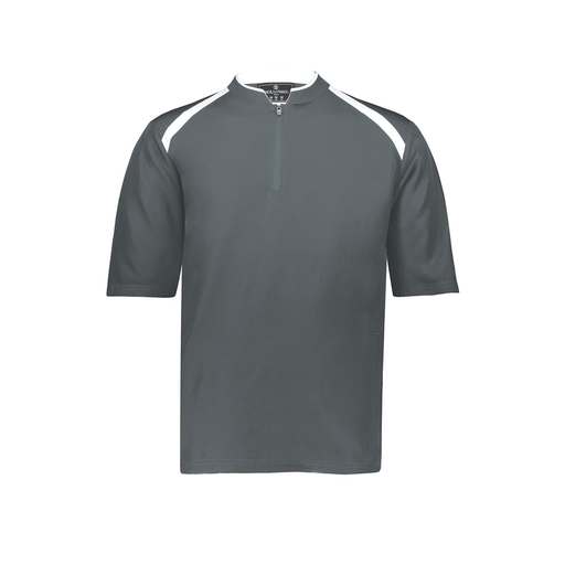 [229581-AS-GRY-LOGO5] Men's Dugout Short Sleeve Pullover (Adult S, Gray, Logo 5)