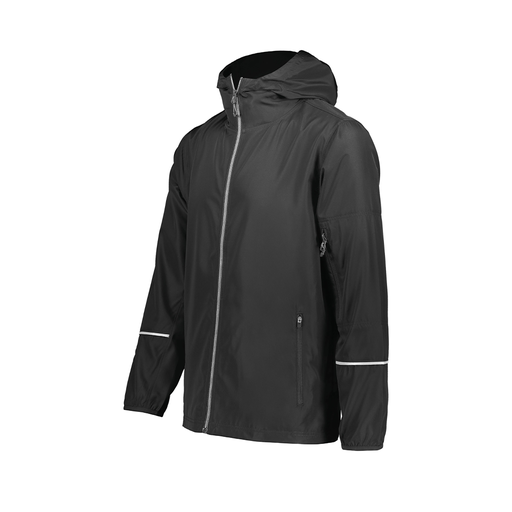 [229582-BLK-AXS-LOGO4] Men's Packable Full Zip Jacket (Adult XS, Black, Logo 4)