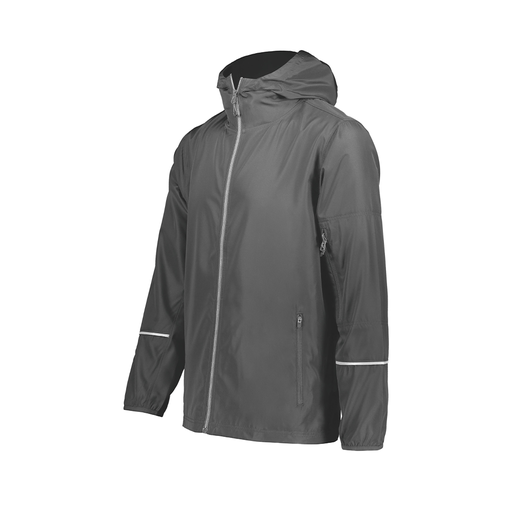 [229582-GRY-AXS-LOGO5] Men's Packable Full Zip Jacket (Adult XS, Gray, Logo 5)