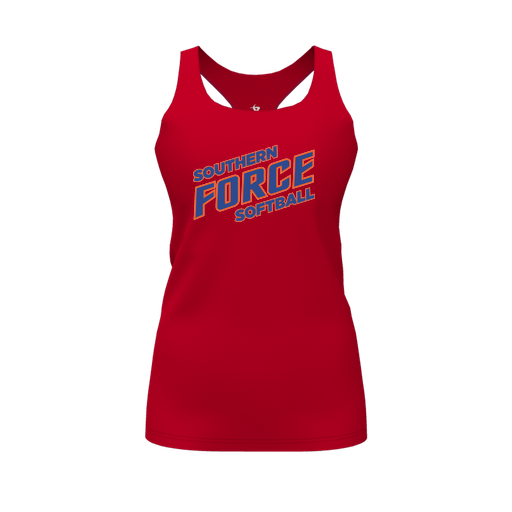 [CUS-DFW-RCBK-PER-RED-FYS-LOGO2] Racerback Tank Top (Female Youth S, Red, Logo 2)