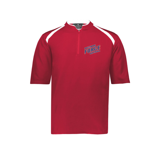 [229581-AS-RED-LOGO2] Men's Dugout Short Sleeve Pullover (Adult S, Red, Logo 2)