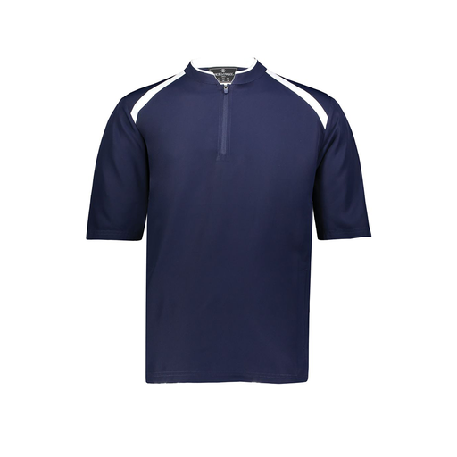 [229581-AS-NVY-LOGO4] Men's Dugout Short Sleeve Pullover (Adult S, Navy, Logo 4)