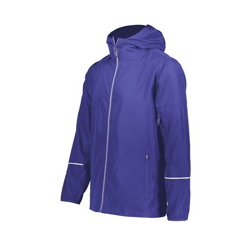 [229582-PUR-AXS-LOGO4] Men's Packable Full Zip Jacket (Adult XS, Purple, Logo 4)