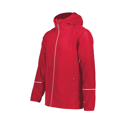 [229582-RED-AXS-LOGO4] Men's Packable Full Zip Jacket (Adult XS, Red, Logo 4)